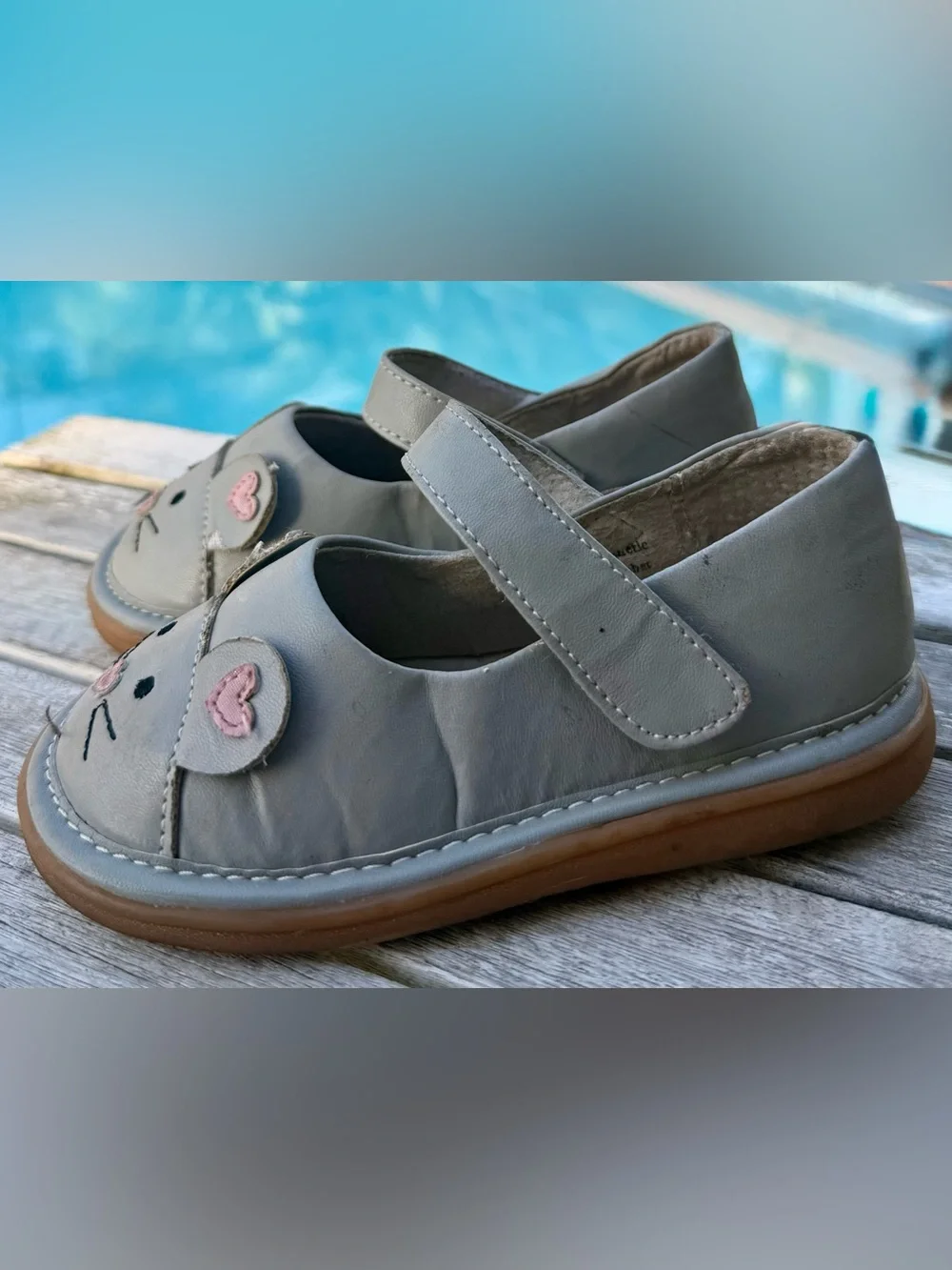 WEE SQUEAK TODDLER SQUEAKY MARY JANE SHOES MOUSE SIZE 9 (3-3.5yrs.)
